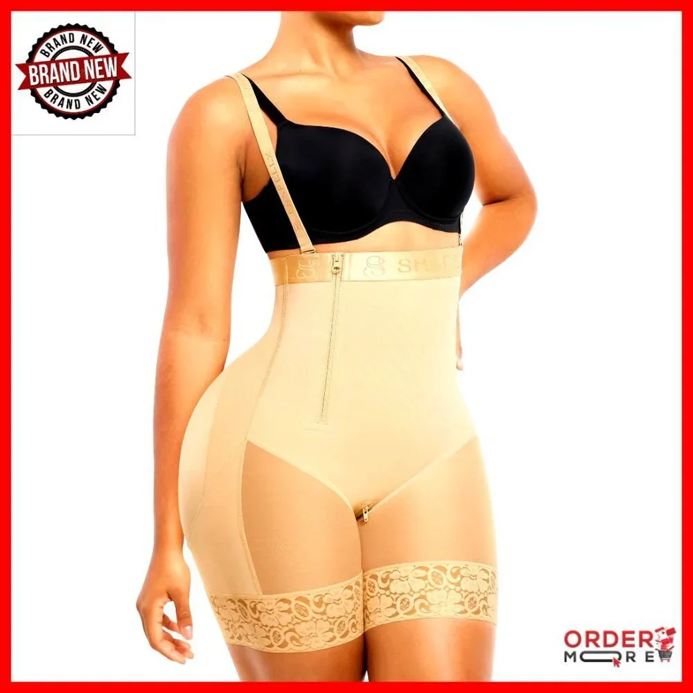 Tummy Control Shapewear Bodysuit Butt Lift Waist Support Zipper Crotch